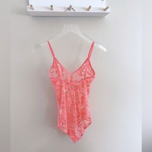 Free People Beach Lace Layering Leotard Sheer open back